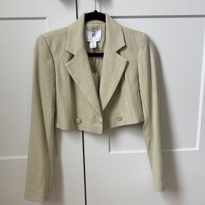 Cropped Light Green Women's Blazer Jacket